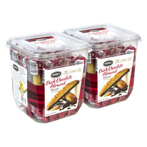 Nonni's Biscotti, Dark Chocolate Almond, 0.88 oz Packet, 25/Tub, 2 Tubs/Carton View Product Image