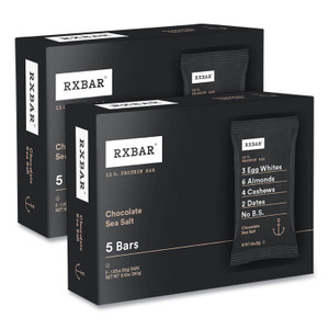 RXBAR Adult Bars, Chocolate Sea Salt, 1.83 oz Bar, 5 Bars/Box, 2 Boxes/Carton View Product Image