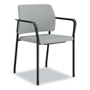 HON Accommodate Series Guest Chair with Arms, Vinyl Upholstery, 23.5" x 22.25" x 32", Flint Seat/Back, Charblack Legs, 2/Carton View Product Image