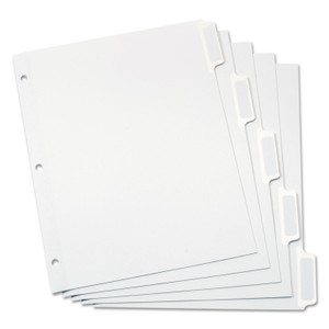 Oxford Custom Label Tab Dividers with Self-Adhesive Tab Labels, 5-Tab, 11 x 8.5, White, 25 Sets (OXF11314) View Product Image
