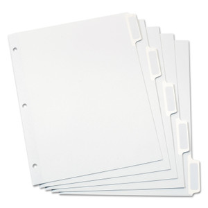 Oxford Custom Label Tab Dividers with Self-Adhesive Tab Labels, 5-Tab, 11 x 8.5, White, 25 Sets View Product Image