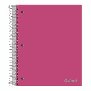 Oxford Five-Subject Notebook, Medium/College Rule, Randomly Assorted Cover Color, (200) 11 x 9 Sheets View Product Image