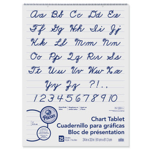 Pacon Chart Tablets, Presentation Format (1" Rule), 24 x 32, White, 25 Sheets, 12/Carton View Product Image
