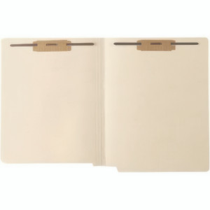 Medical Arts Press Heavy-Duty Mylar-Reinforced End Tab Fastener Folders, 0.75" Expansion, 2 Fasteners, Letter Size, Manila Exterior, 50/Box View Product Image