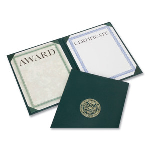 AbilityOne 7510017146627, SKILCRAFT Awards Certificate Padded Cover Binder, Army Seal, 9.12 x 11.62, Green/Gold View Product Image