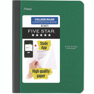 Five Star Composition Book, Medium/College Rule, Randomly Assorted Cover Color, (80) 9.75 x 7.5 Sheets View Product Image