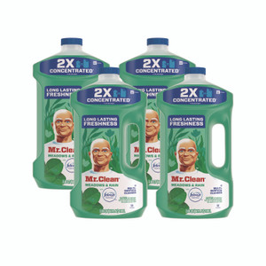 Mr. Clean Multipurpose Cleaning Solution with Febreze, Meadows and Rain, 64 oz Bottle, 4/Carton View Product Image