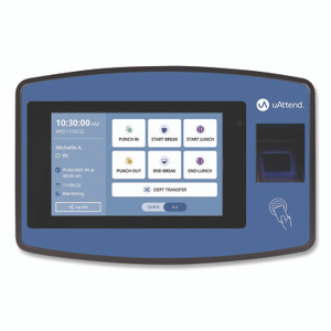 uAttend Biometric Fingerprint Touch Tablet Time Clock System, Unlimited Employees, Black/Blue View Product Image