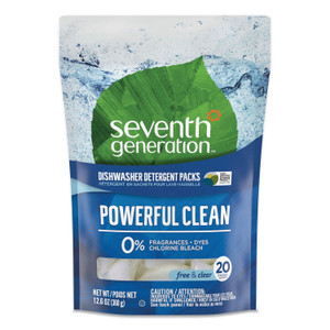 Seventh Generation Natural Automatic Dishwasher Detergent Packs, Free and Clear, 45 Powder Packets/Box View Product Image