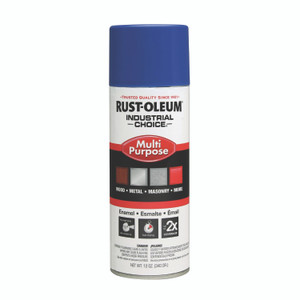 Rust-Oleum Industrial Choice 1600 System Multi-Purpose Enamel Spray Paint, Flat Safety Blue, 12 oz Aerosol Can, 6/Carton View Product Image