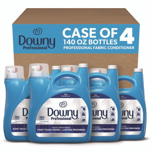 Downy Professional Commercial Liquid Fabric Softener, Clean and Fresh Scent, 140 oz Pour Bottle, 4/Carton View Product Image
