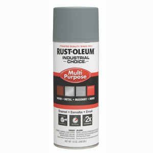 Rust-Oleum Industrial Choice 1600 System Multi-Purpose Enamel Spray Paint, Flat Gray, 12 oz Aerosol Can, 6/Carton View Product Image
