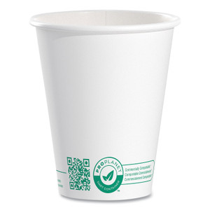 SOLO Compostable Paper Hot Cups, 8 oz, White/Green, 50/Pack View Product Image