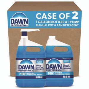 Dawn Professional Manual Pot and Pan Dish Detergent with Pump, Original Scent, (1) Pump and (2) 1 gal Bottles/Carton View Product Image
