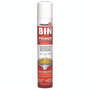 Zinsser BIN Aerosol Primer with Turbo Spray System, Interior, Flat White, 26 oz Aerosol Can, 6/Carton View Product Image