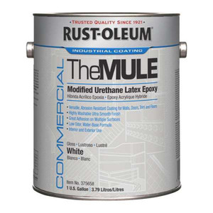 Rust-Oleum Commercial The MULE (Modified Urethane Latex Epoxy), Interior/Exterior, Gloss Glass White, 1 gal Bucket/Pail, 2/Carton View Product Image