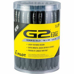 G2 Edge Gel Pen - 0.7 mm Fine Pen Point - Refillable - Black Ink - Gel-based - Tungsten Carbide Tip - (PIL15955) Product Image 