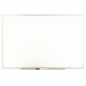 TRU RED Melamine Dry Erase Board, 36" x 24", White Surface, Gray/Natural Aluminum Frame View Product Image