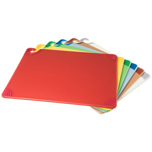 San Jamar Saf-T-Grip Cutting Board, Assorted Colors, 24 x 18 x 0.5, 6/Pack View Product Image