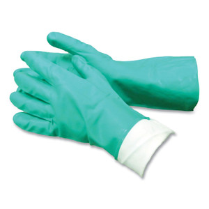 AMBITEX Pro N650 Series Flock-Lined Nitrile Rubber Gloves, 13" Long, 15 mil, X-Large, Green, 12 Pairs View Product Image