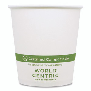 World Centric Paper Hot Cups, 10 oz, White, 1,000/Carton View Product Image