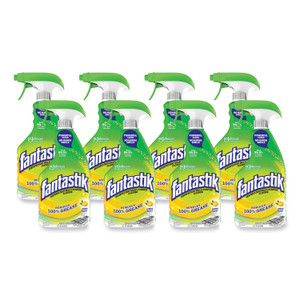 Fantastik Disinfectant Multi-Purpose Cleaner Lemon Scent, 32 oz Spray Bottle, 8/Carton View Product Image