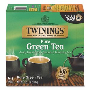 TWININGS Tea Bags, Green, 3.53 oz, 50/Box Product Image