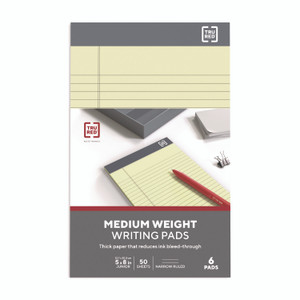 TRU RED Notepads, Narrow Rule, 50 Canary Yellow 5 x 8 Sheets, 6/Pack View Product Image