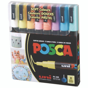 POSCA Water-Based Paint Markers, Fine Bullet Tip, 0.9 mm/1.3 mm, Assorted Colors, 8/Set View Product Image