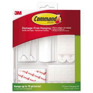 Command Picture Hanging Kit, Assorted Sizes, Plastic, White/Clear, 1 lb; 4 lb; 5 lb Capacities 38 Pieces/Pack View Product Image