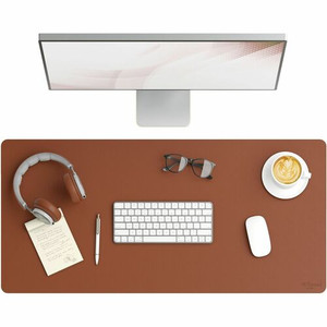 Smead Waterproof Desk Pad - Rectangular - 17" Width x 36" Depth - Faux Suede Backing - Vegan Leather - (SMD64827) Product Image 