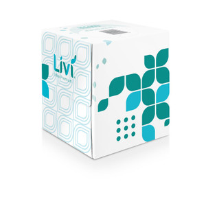 Livi Ultra Premium Facial Tissue, 2-Ply, White, Cube Box, 80 Sheets/Box, 4 Boxes/Pack, 6 Packs/Carton View Product Image