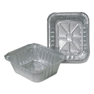 Durable Packaging Aluminum Closeable Containers, 1 lb Oblong, 5.75 x 4.88 x 1.81, Silver, 1,000/Carton (DPK220301000) View Product Image
