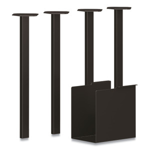 HON Coze Desk Post Legs with Pencil Storage, 5.75" x 28", Black, 4 Legs View Product Image