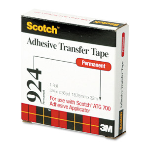 Scotch ATG Adhesive Transfer Tape Roll, Permanent, Holds Up to 0.5 lbs, 0.75" x 36 yds, Clear (MMM92434) View Product Image