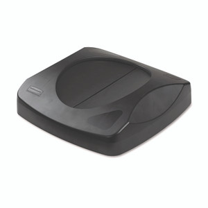 Rubbermaid Commercial Swing Top Lid for Untouchable Recycling Center, 16" Square, Black View Product Image