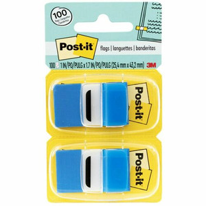 Post-it Blue Flag Value Pack - 600 x Blue - 1" Flag/Note Width x 1 3/4" Flag/Note Length - Rectangle - Unruled - Blue Product Image 