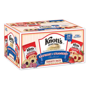 Knott's Berry Farm Premium Berry Jam Shortbread Cookies, Raspberry and Strawberry Variety, 2 oz Pack, 36 Packs/Carton View Product Image