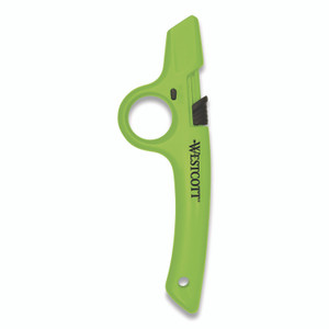 Westcott Full Size Retractable Box Cutter, Plastic Handle, Green, 6/Box View Product Image