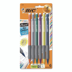 BIC Xtra-Comfort Mechanical Pencil, 0.7 mm, HB (#2), Black Lead, Assorted Barrel Colors, 6/Pack View Product Image