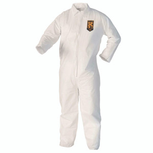 KleenGuard A40 Zipper Front Liquid and Particle Protection Coveralls, 3X-Large, White, 25/Carton View Product Image
