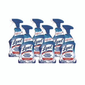 LYSOL Brand Disinfectant Power Bathroom Foamer, Liquid, Unscented, 22 oz Trigger Spray Bottle, 6/Carton View Product Image