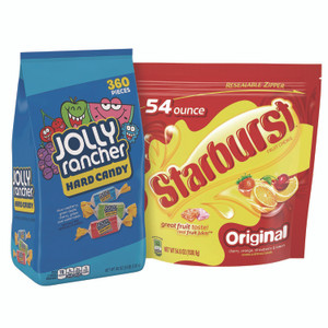 National Brand Chewy and Hard Candy Party Asst, Jolly Rancher/Starburst, 8.5 lbs Total, 2 Bag Bundle View Product Image