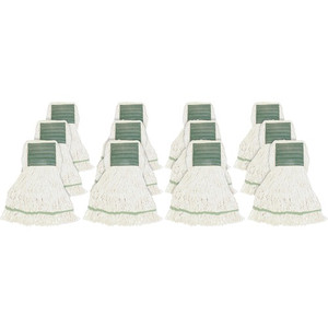 Genuine Joe Synthetic Blend Medium Mophead - Rayon, Cotton - White Product Image 