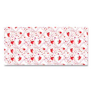 Pacon Corobuff Corrugated Paper Roll, 48" x 25 ft, Cupids Hearts View Product Image