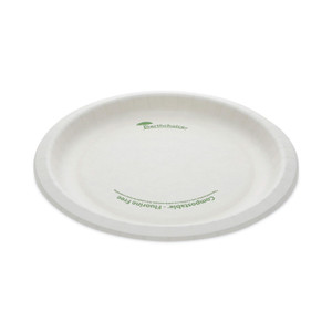 Pactiv Evergreen EarthChoice Pressware Compostable Dinnerware, Plate, Paper, 9" dia, White, 450/Carton View Product Image