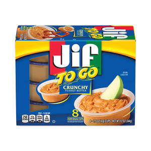 Jif To Go Spreads, Crunchy Peanut Butter, 1.5 oz Cup, 8/Box View Product Image