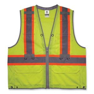 ergodyne GloWear 8231TV Class 2 Hi-Vis Tool Tethering Safety Vest, Polyester, 2X-Large/3X-Large, Lime View Product Image