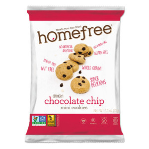 Homefree Gluten Free Chocolate Chip Mini Cookies, 1.1 oz Pack, 30/Carton View Product Image