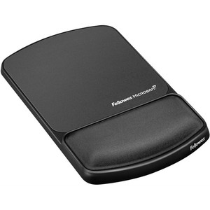 Fellowes Mouse Pad / Wrist Support with Microban Protection - 0.88" Height x 6.75" Width x 10.13" Depth - Graphite - Polyester, Gel - Wear Resistant, Tear Resistant, Skid Proof Product Image 